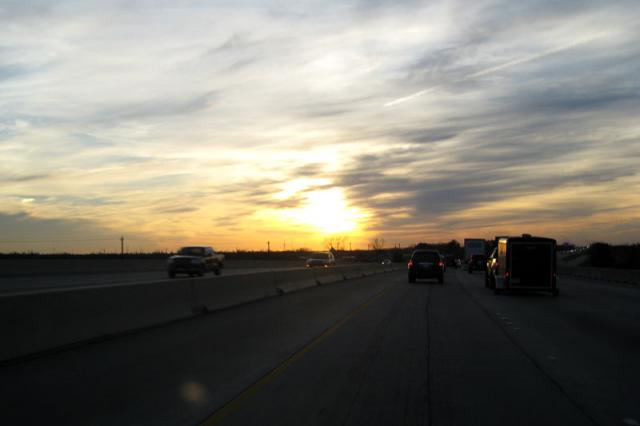 Driving off into the sunset