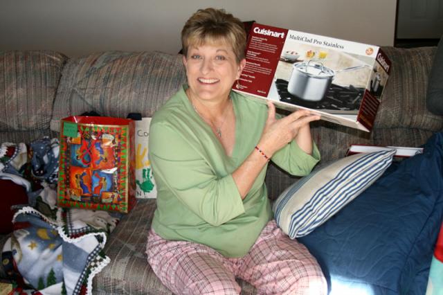 Coco's very excited about her new pan