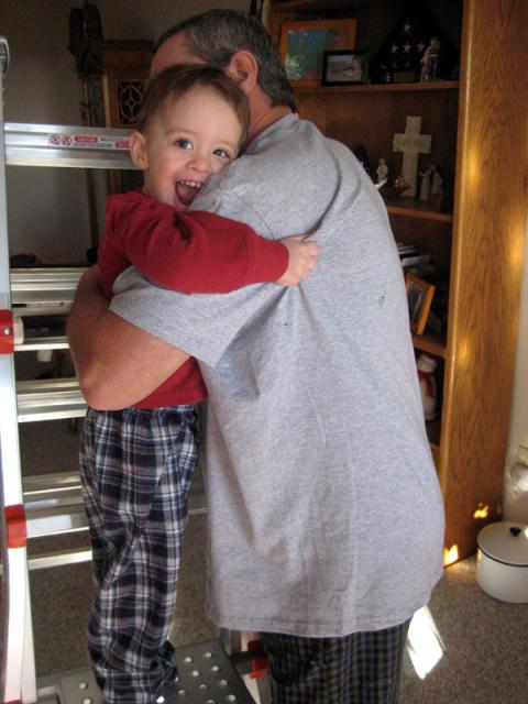 Come on, Papa, let's climb!