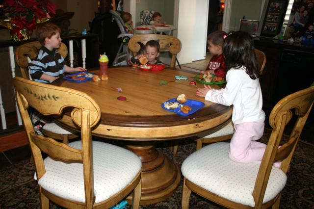 Kiddie table -- and high chairs!