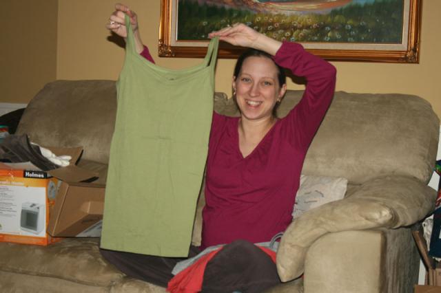 Nope, maternity tank tops! (I think Jake was tired of my clothes not fitting.)