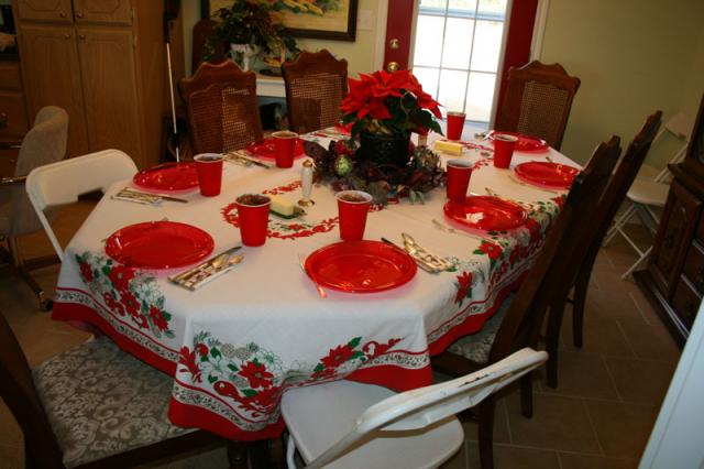 The Christmas lunch table