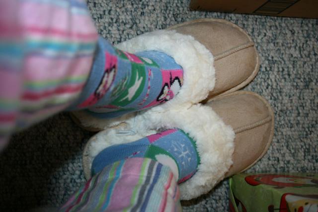 New slippers for Abby!