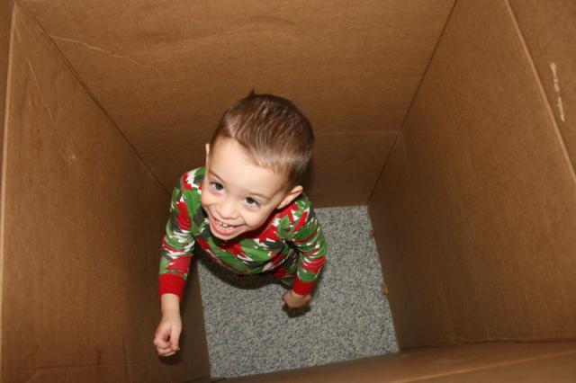 The box becomes a totally new toy when set upright!