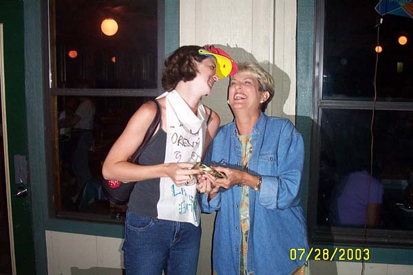 Handing over the Trophy