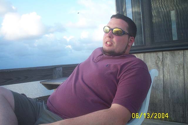 Jake looking at the pretty clouds