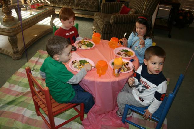 Birthday lunch at the kiddie table