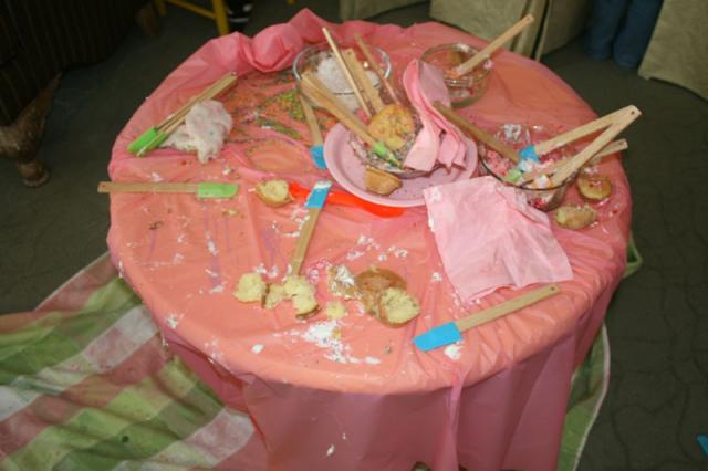 Cupcake decorating aftermath