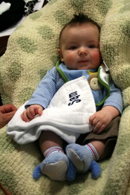 Baby Sam came to meet his new cousin, too!