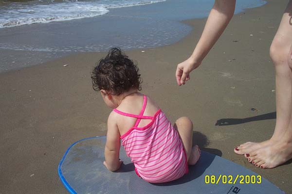 Ana on the Skimboard