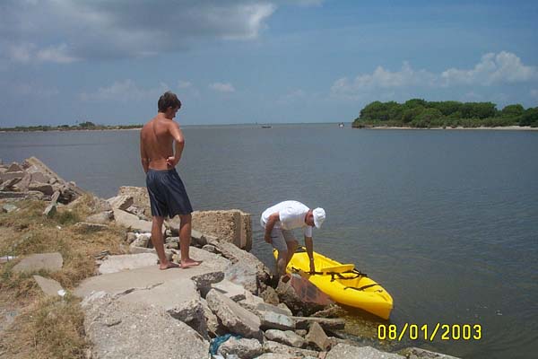 Raymond Getting in the Kayak