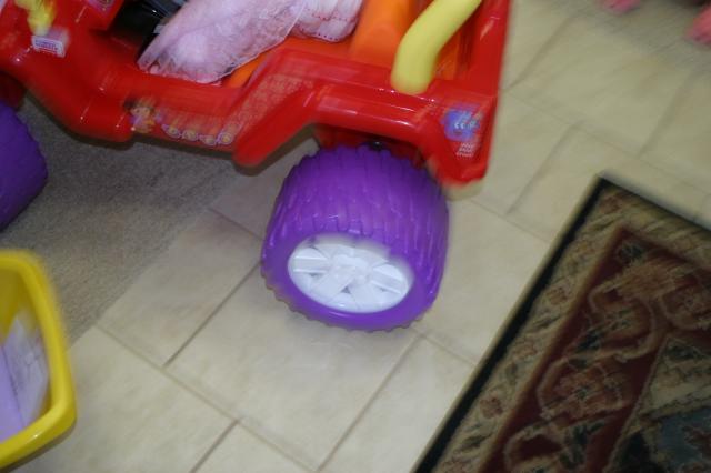 This picture taken in a panic as everyone jumped back when Gracie found the gas pedal and floored it.