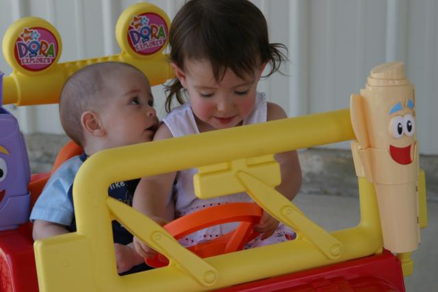 Tyler loves his cousin Gracie!