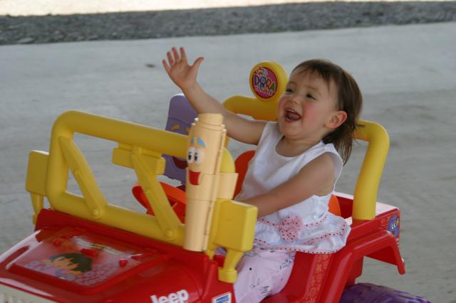 Waving to her adoring fans