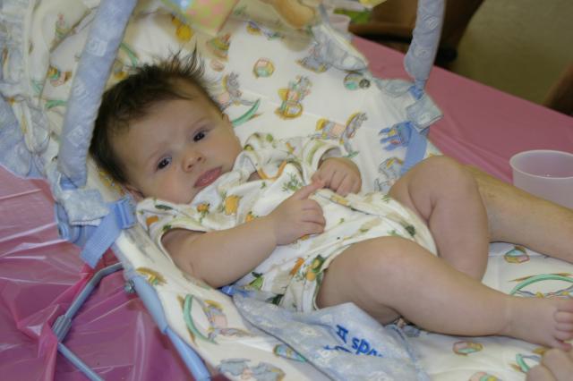 Major hanging out in the bouncer