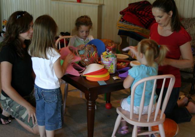 Making birthday hat party favors