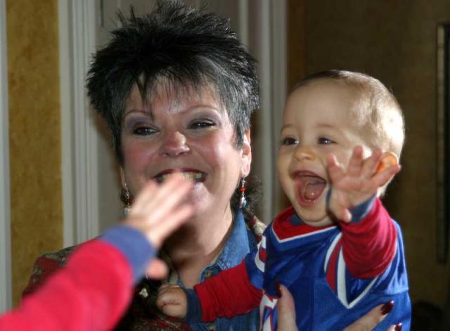 Nanna & Tyler in the mirror