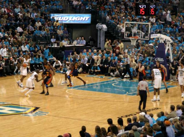 Oh yeah, there was a basketball game going on, too.