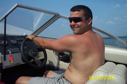 Kevin Driving the Boat