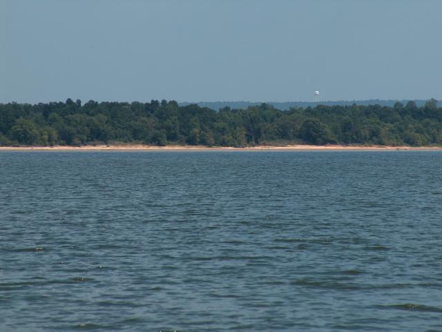 View of the lake from our spot on the beach