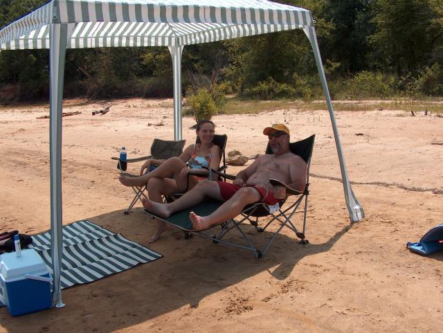 Kelli & Uncle Steve (both of them complaining that I'm taking their picture -- but being nice enough to smile anyway!)
