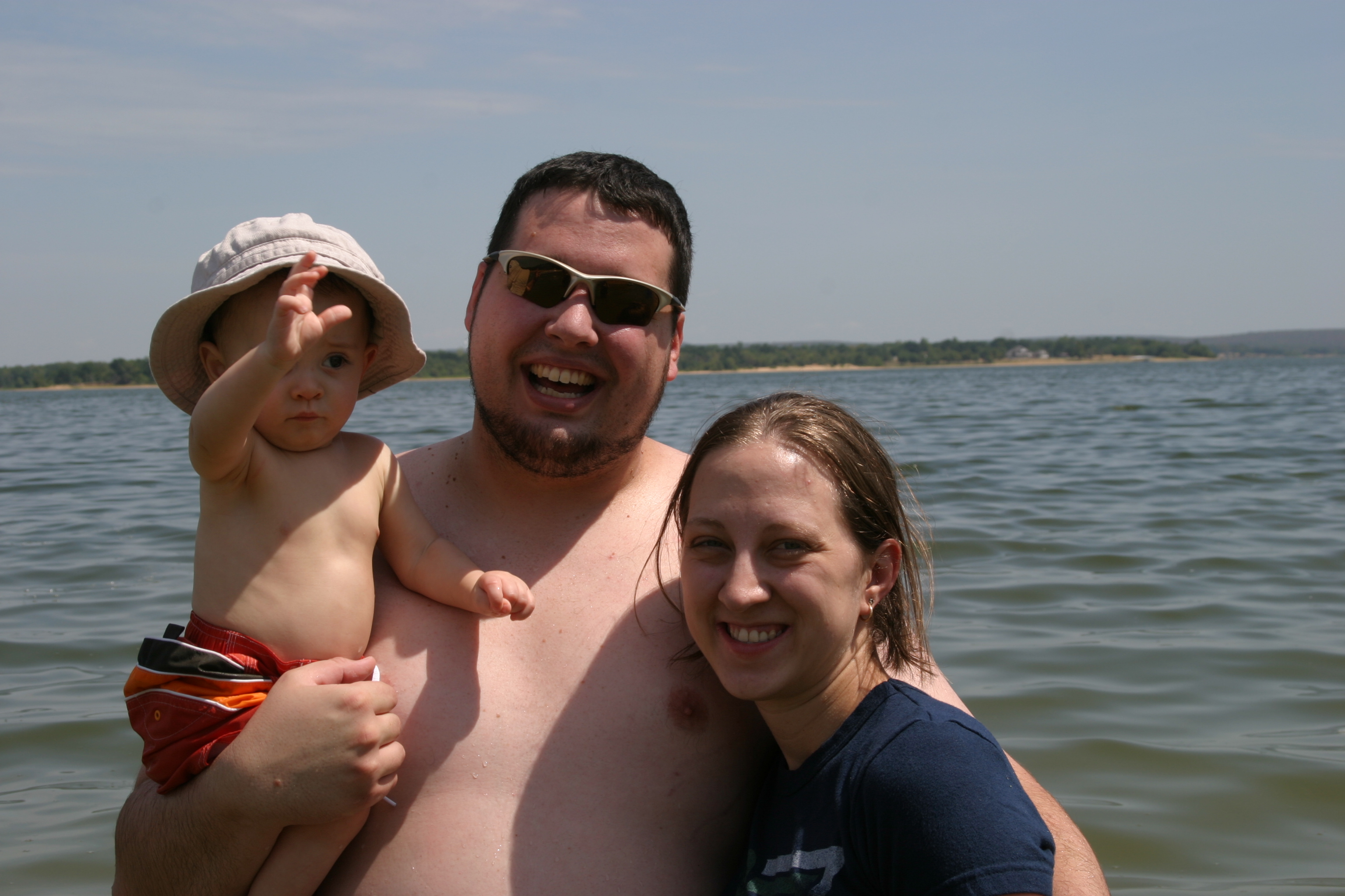 Tyler, Jake & Abby (Tyler's practicing his waving)
