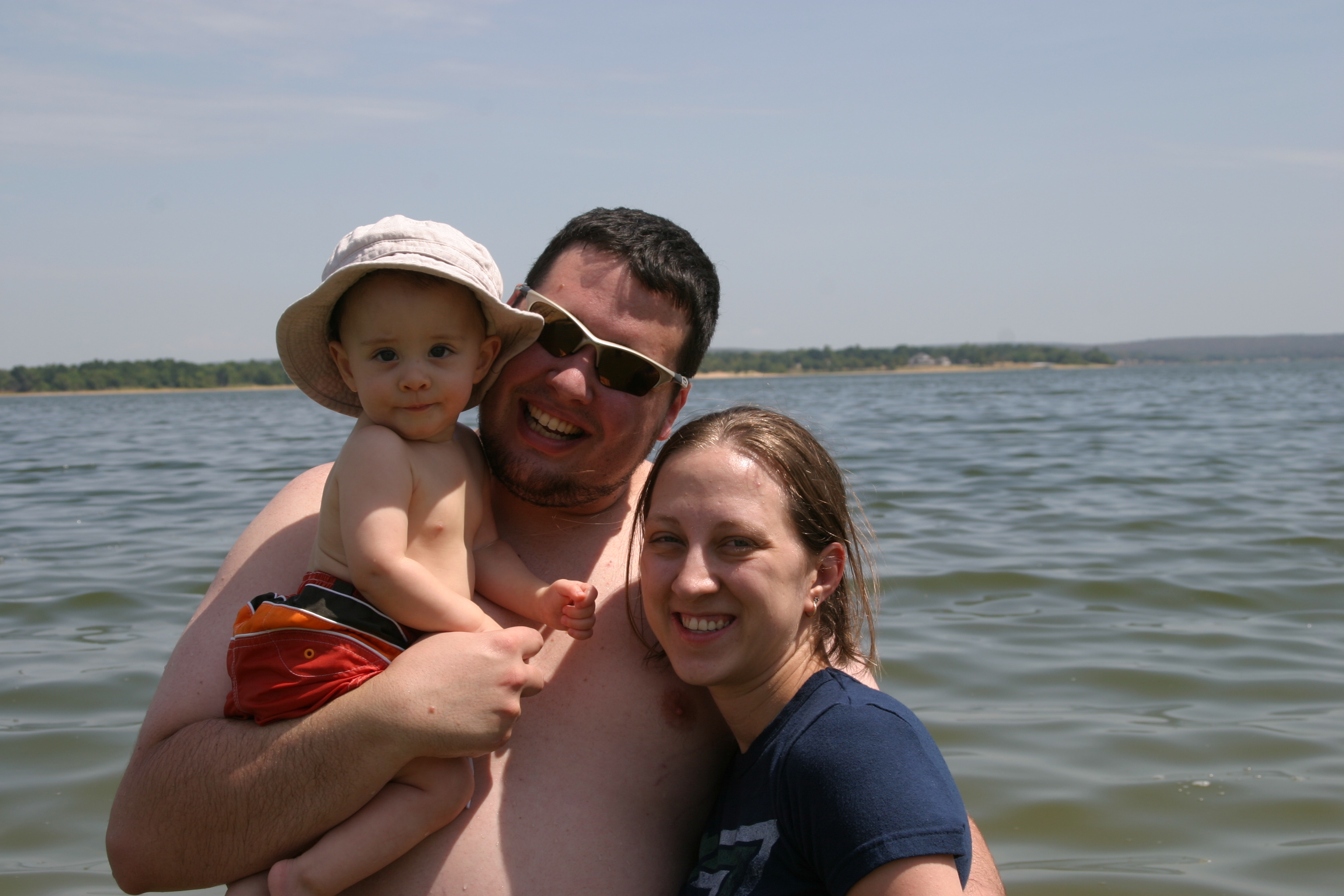 Tyler, Jake & Abby (Daddy's holding Tyler's arm down so he'll look at the camera instead of waving)