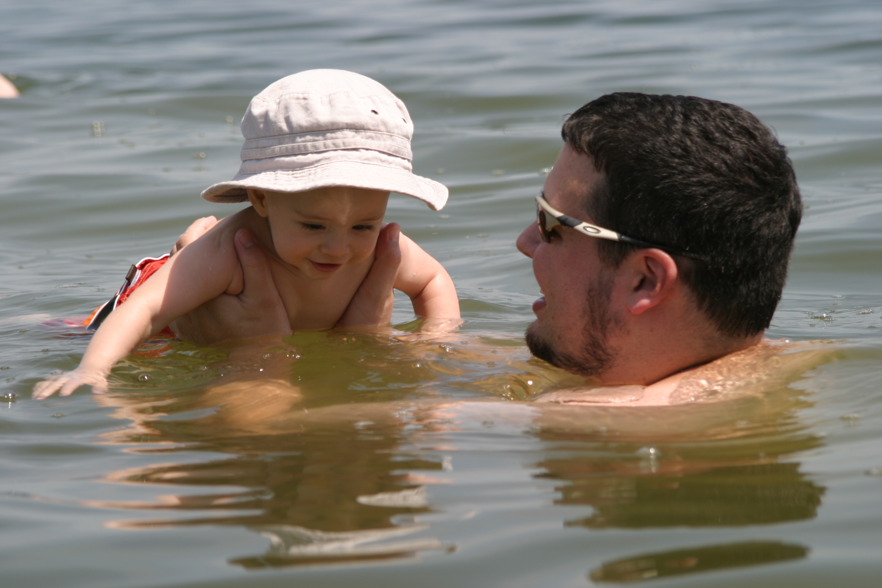 Hey, I can see myself in the water!