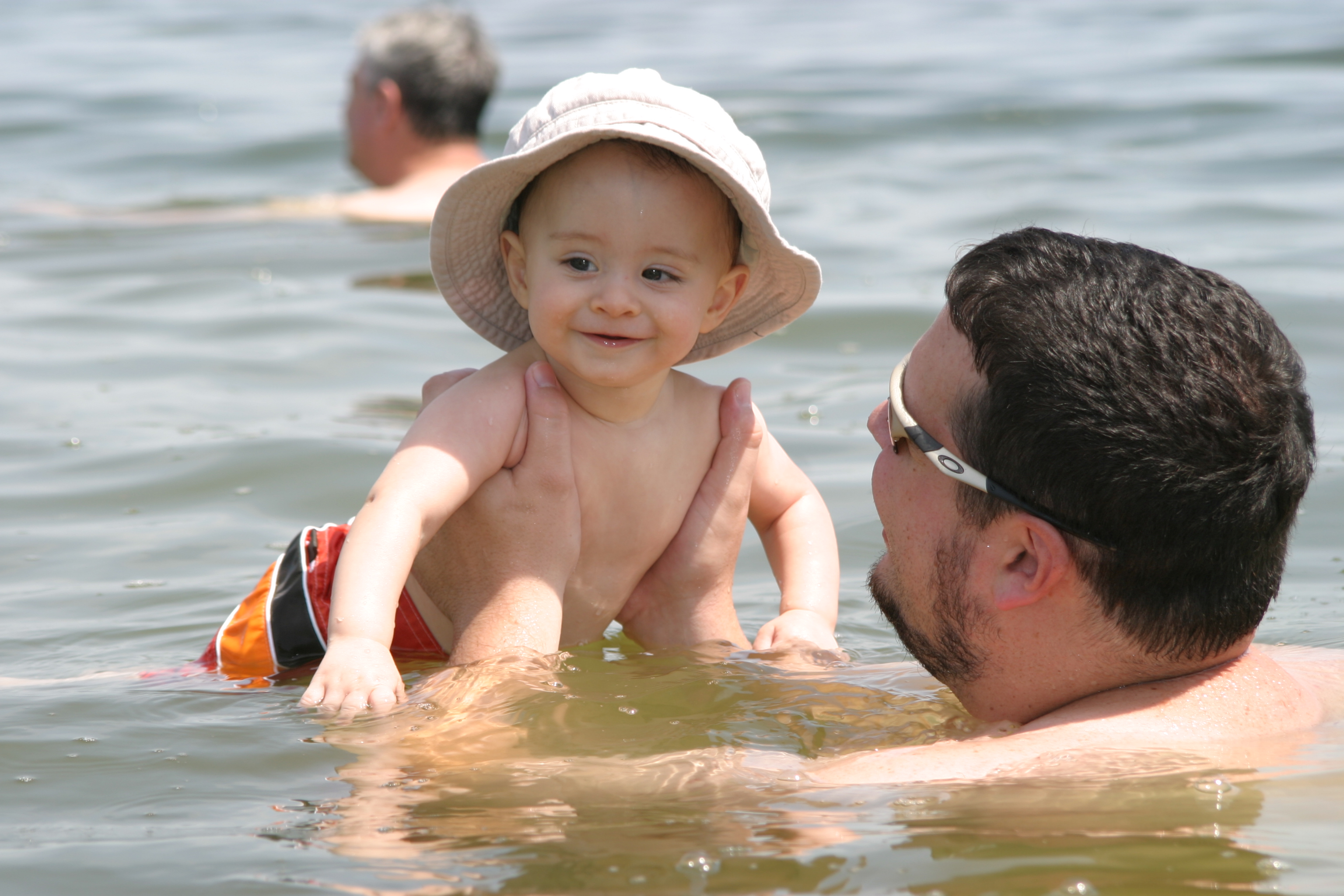 Having fun in the lake!