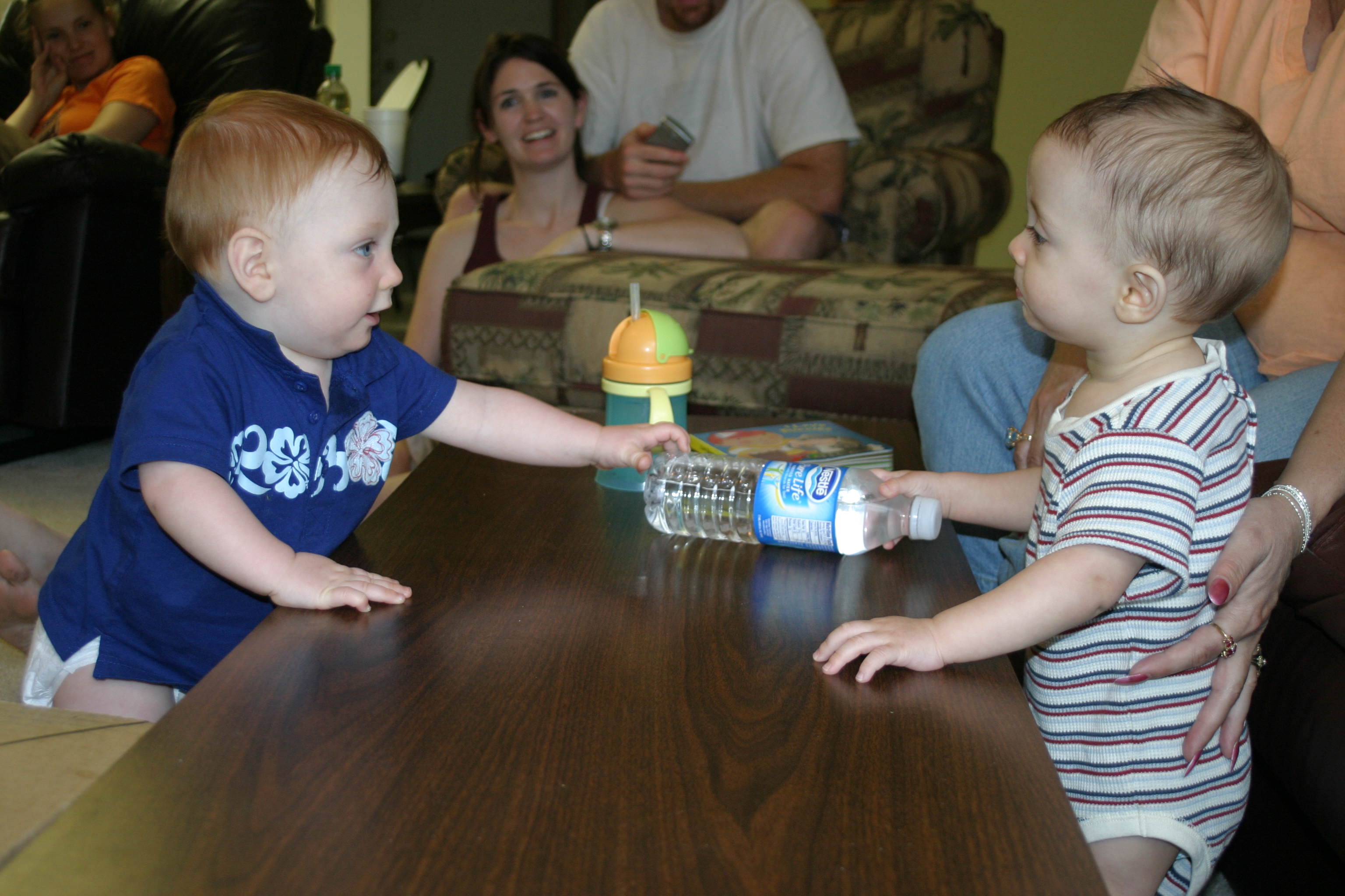 Water bottles make great toys!