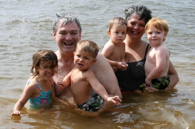 Nanna, Granddaddy & kids - take one!