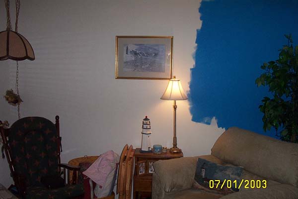 Painting...Yes, Jake let Abby do Bright Blue!