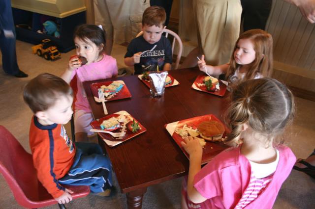 Mmmm, cake! Notice the birthday boy is missing...