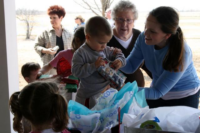 Mamaw checking out the birthday loot