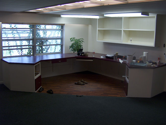 The built-in desk -- before the destruction