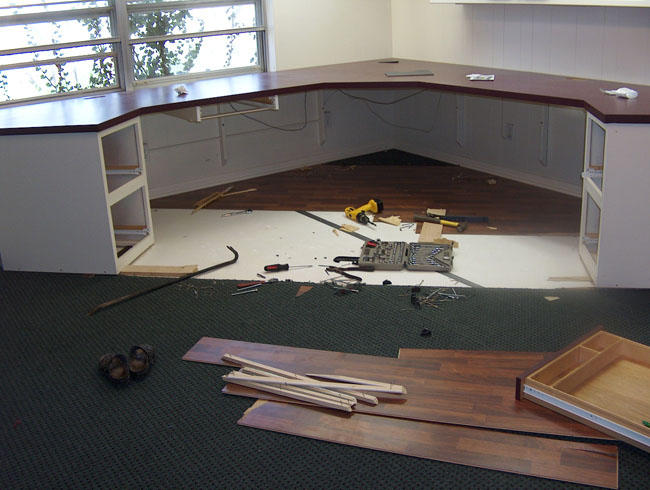 We didn't like that wood floor anyway...