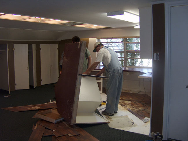 The desk goes to pieces...