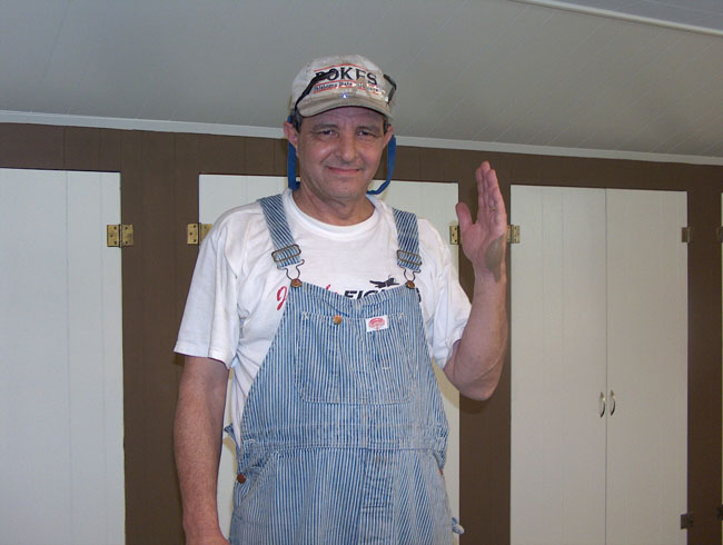 Oops -- Joe got into the wet paint!