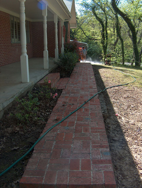 Just a few more bricks -- great job, Powerwasher Jake!