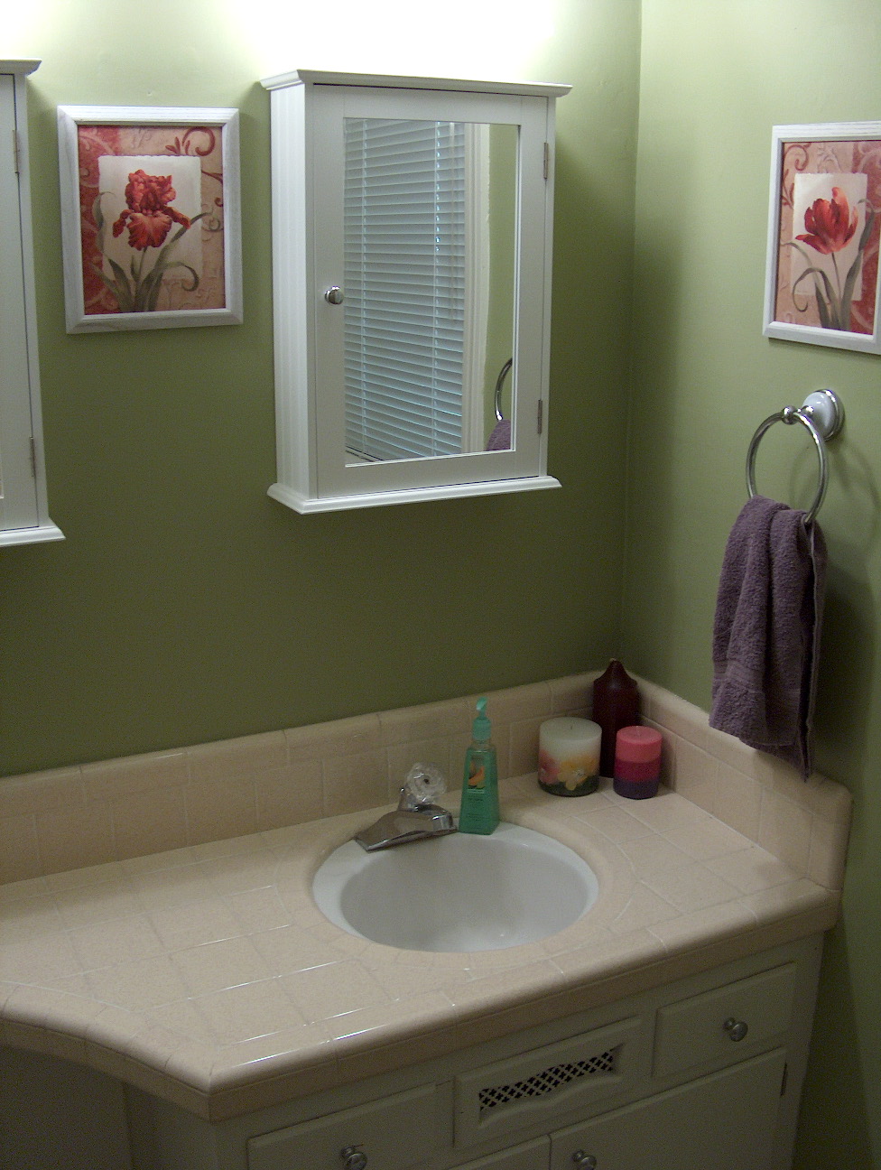 Master (Abby's) Bathroom - it's too small for Jake, but the perfect size for Abby!
