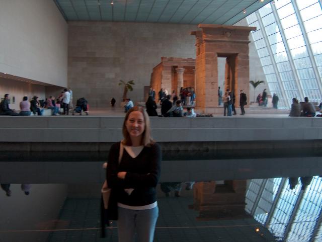 Blurry Abby in front of the reflection pool
