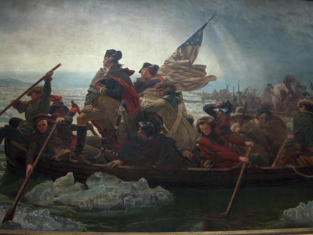 Close up of Washington Crossing the Delaware by Emanuel Leutze
