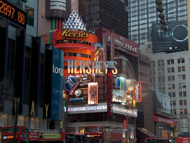 Times Square (Mmmm...chocolate! Jake was probably smart to ban me from the Hershey's store!)