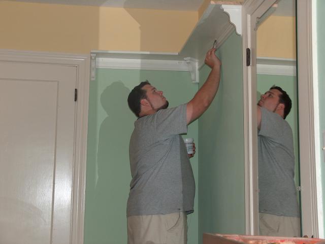 Puttying the nail holes...