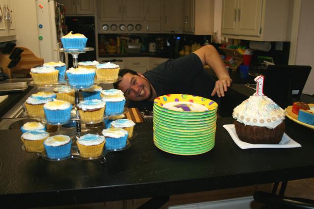 Jake jumping in my cake shot...