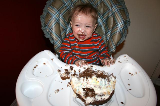 Okay, I give up -- the cake wins!