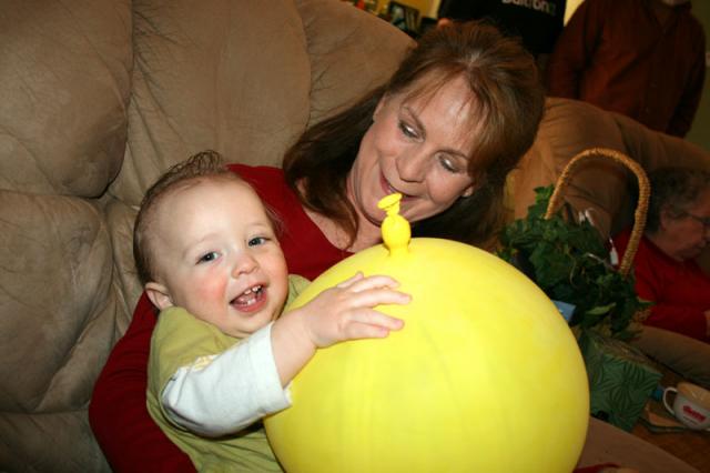 Aunt Liz and the happy birthday boy