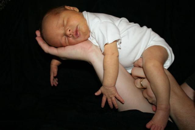 Napping in Daddy's hand