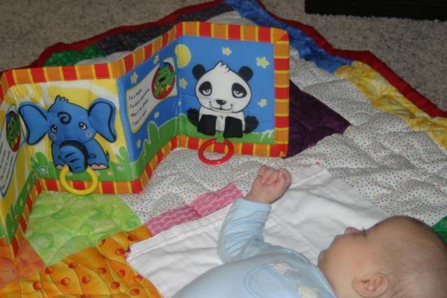 He really, really loves the panda bear