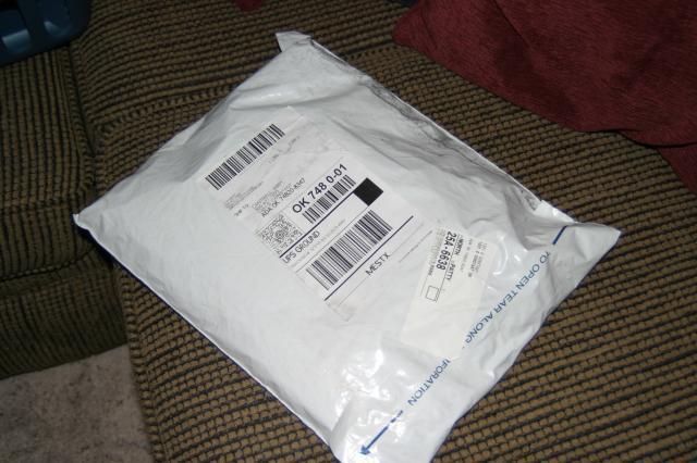 Opening a package from Old Navy